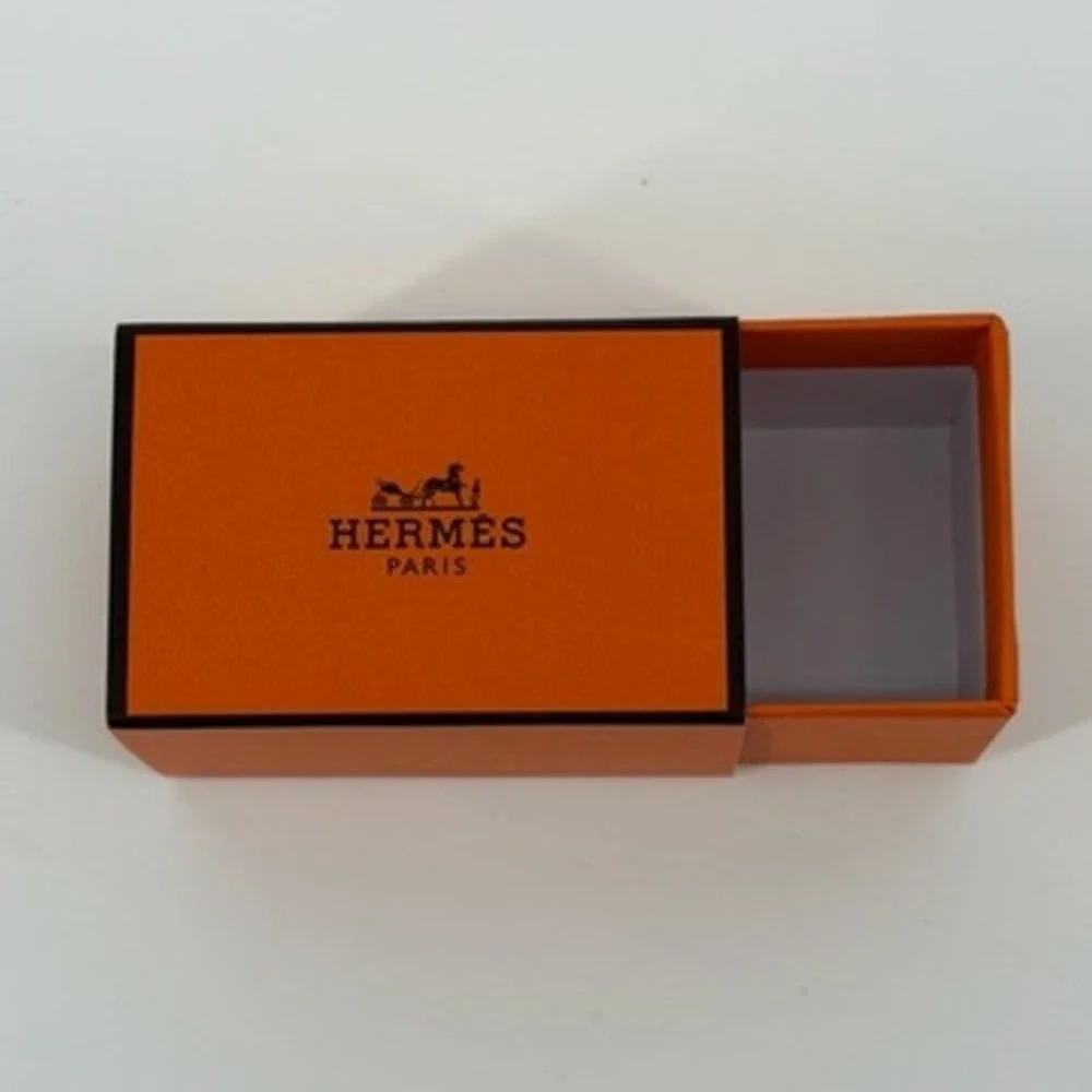 Hermes Paris Small Orange Jewelry Gift Box Sliding Drawer 2.5x1.5x1.5 Inch